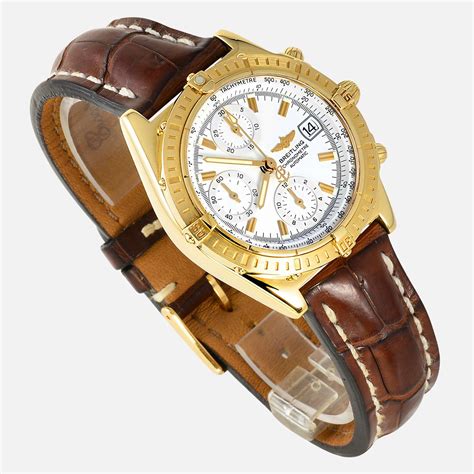 breitling solid gold watch|solid gold breitling watch.